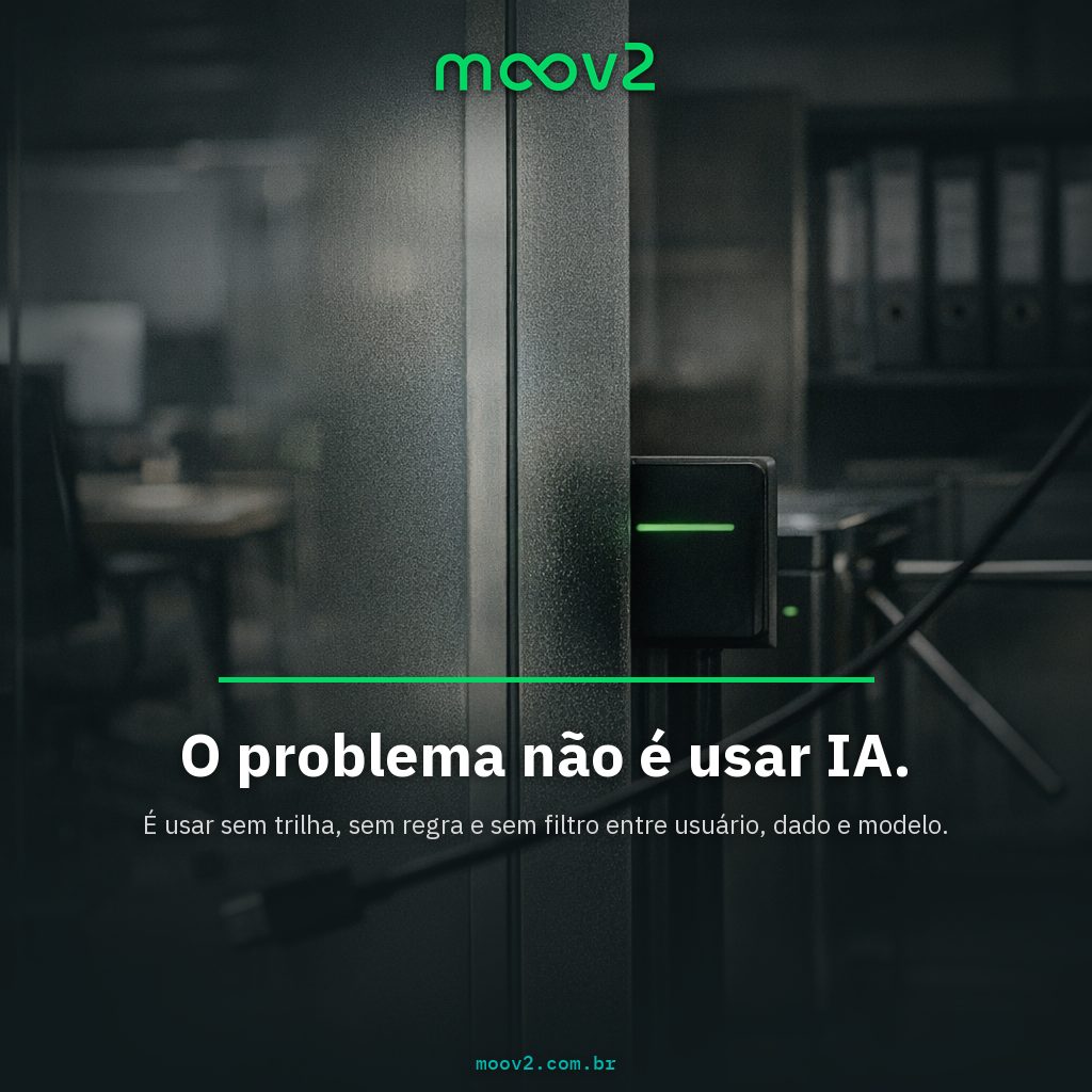 Ausência de filtro entre usuário dado e modelo gerando risco operacional com IA
